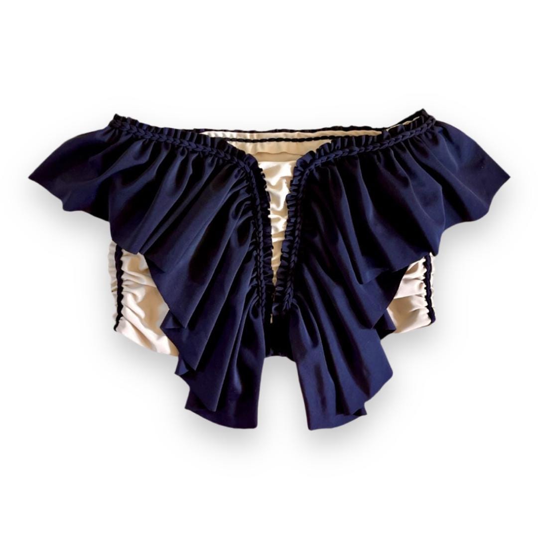 SWEETHEART RUFFLE TUBE TOP • black and clay