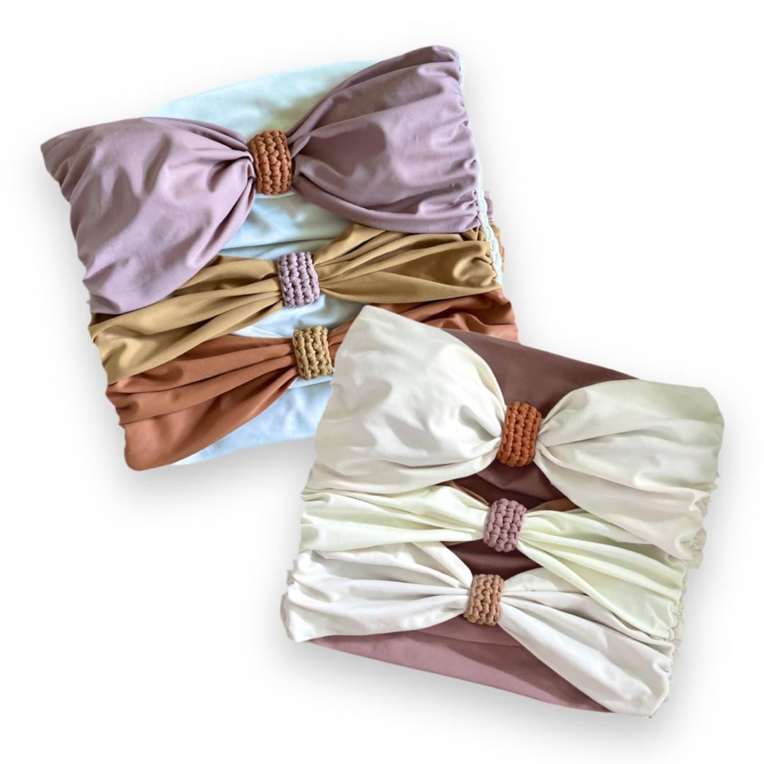 REVERSIBLE CROCHETED 3 BOW TUBE TOP • custom colors