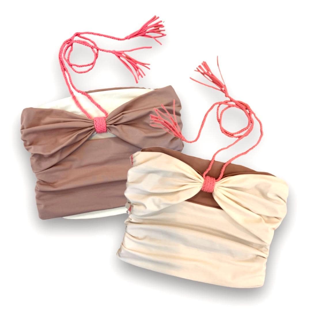 REVERSIBLE CROCHETED BOW TOP • custom colors