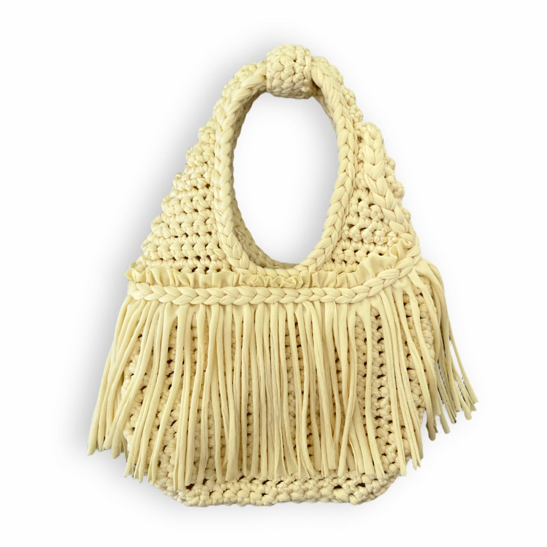 CROCHETED MINI RODEO WRISTLET • light yellow