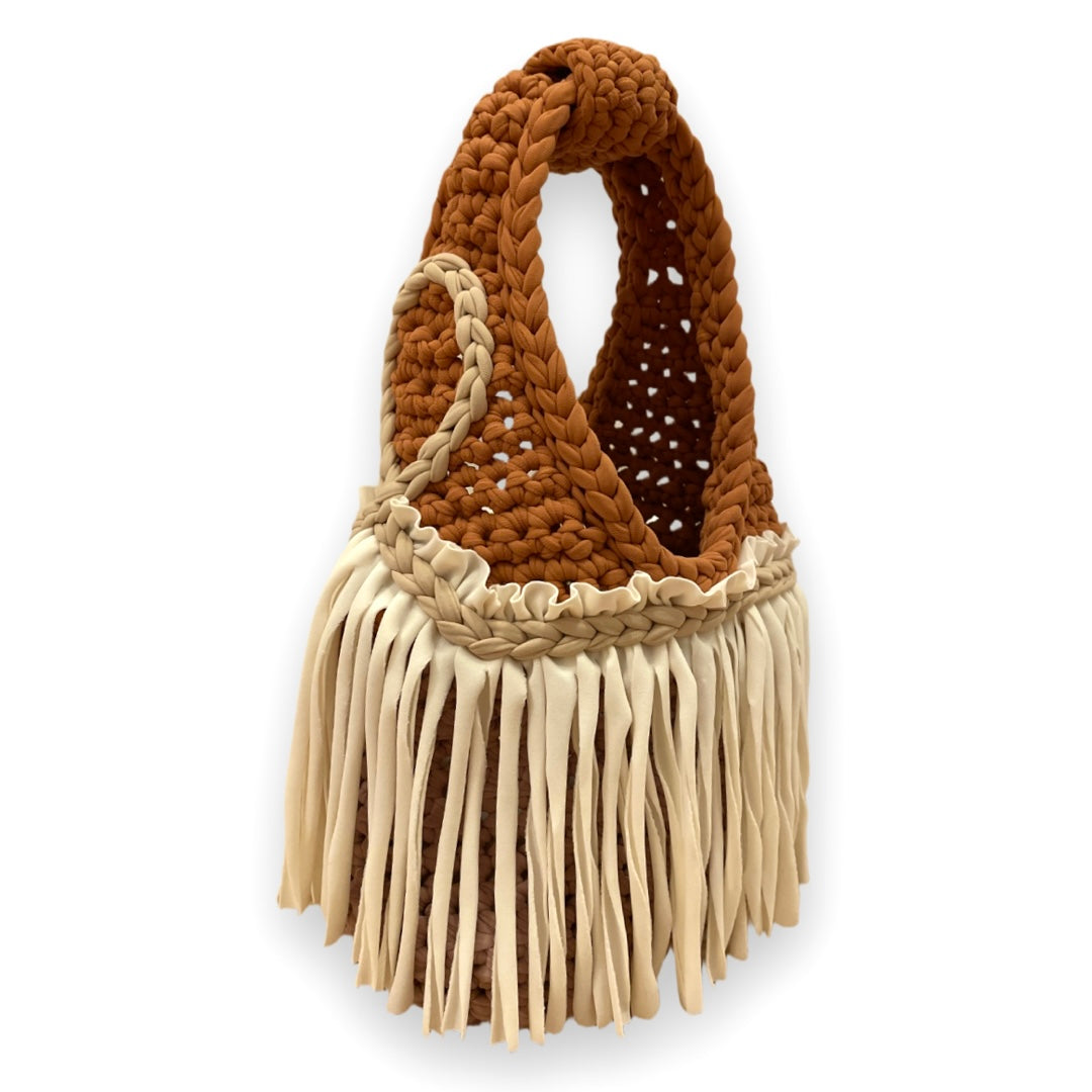 CROCHETED MINI RODEO WRISTLET • neutrals