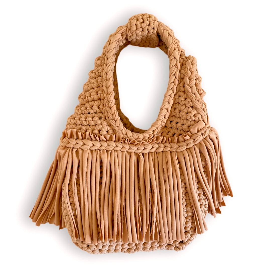 CROCHETED MINI RODEO WRISTLET • leather