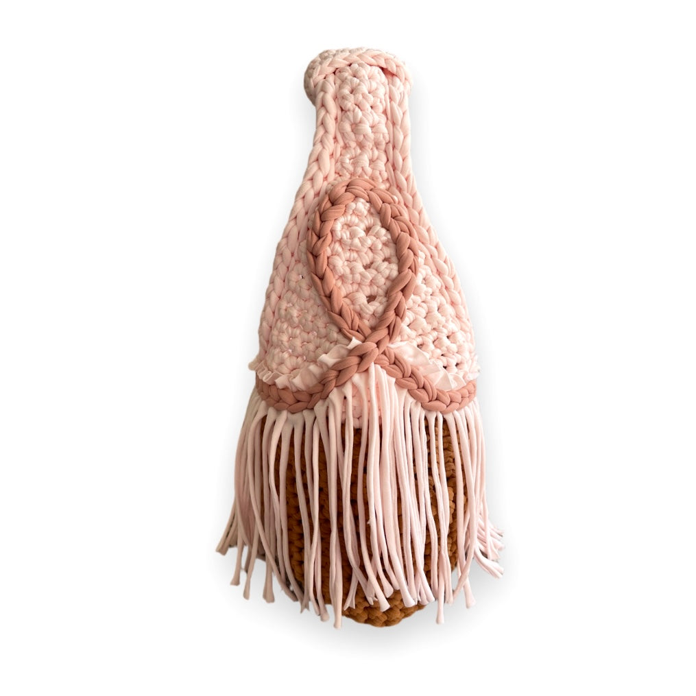 CROCHETED MINI RODEO WRISTLET • pink and leather