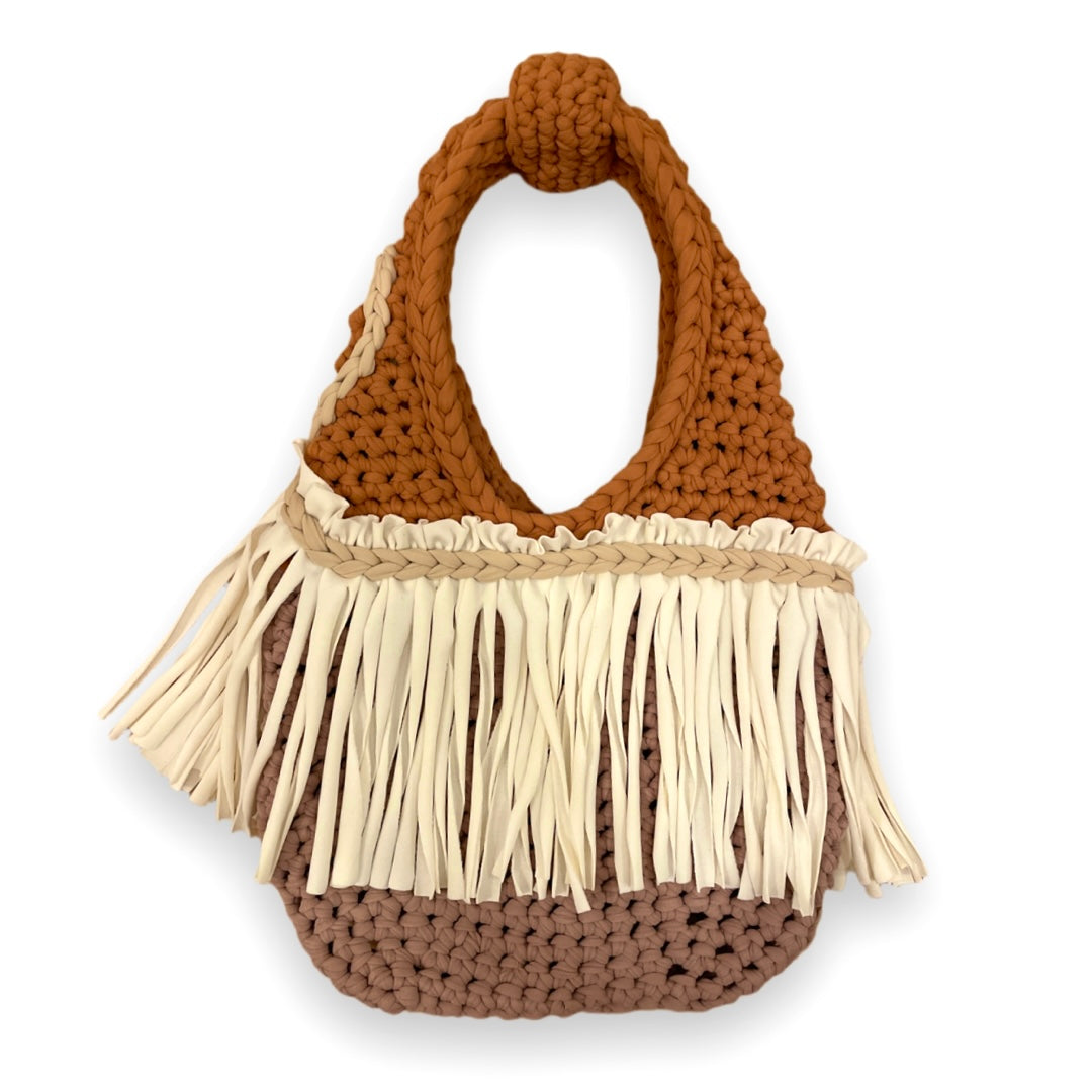 CROCHETED MINI RODEO WRISTLET • neutrals
