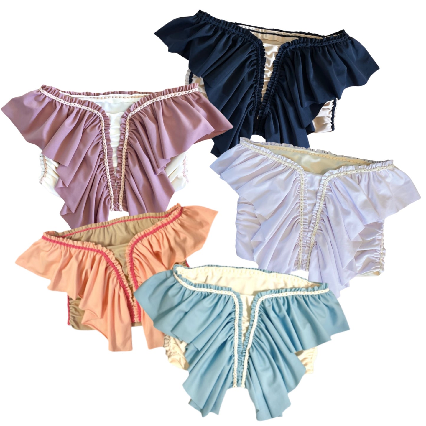 RUFFLE SWEETHEART TUBE TOP • cream and white