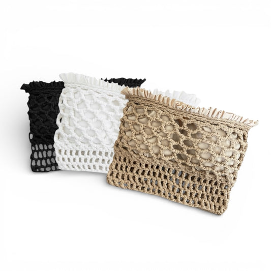 CROCHETED BANDEAU TUBE TOP • neutrals