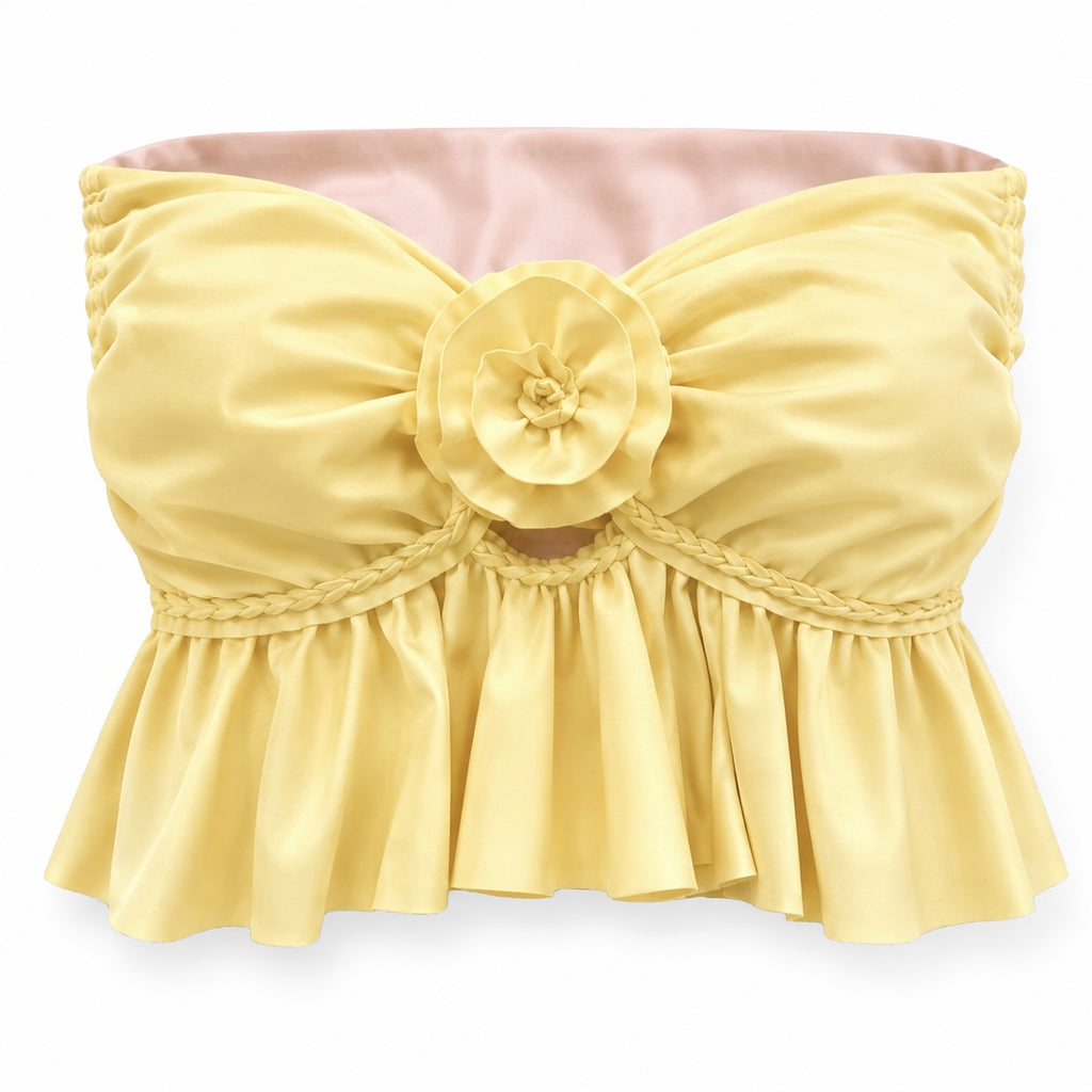 Reversible Ruffle Rose Top