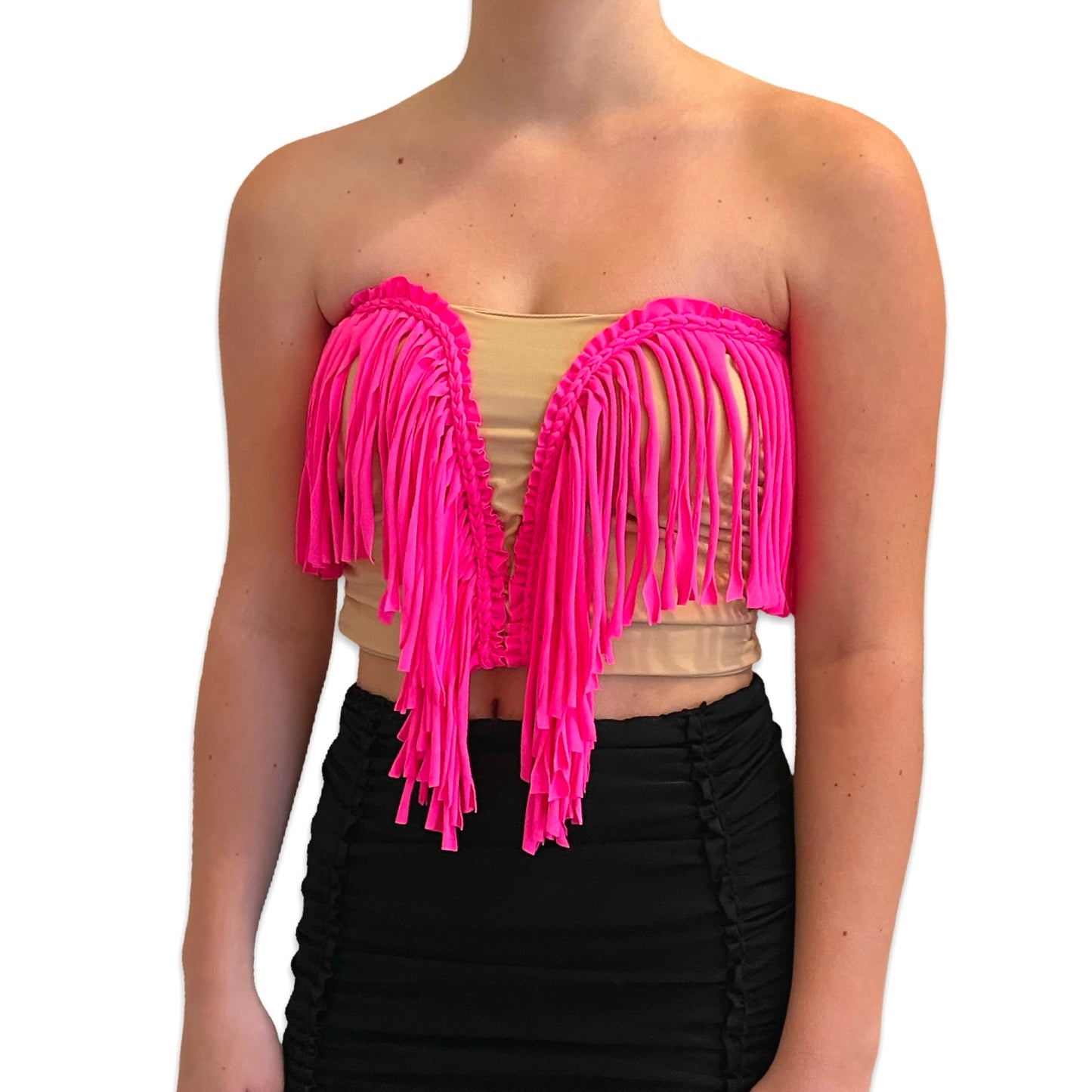 REVERSIBLE CROCHETED SWEETHEART FRINGE TOP • custom colors