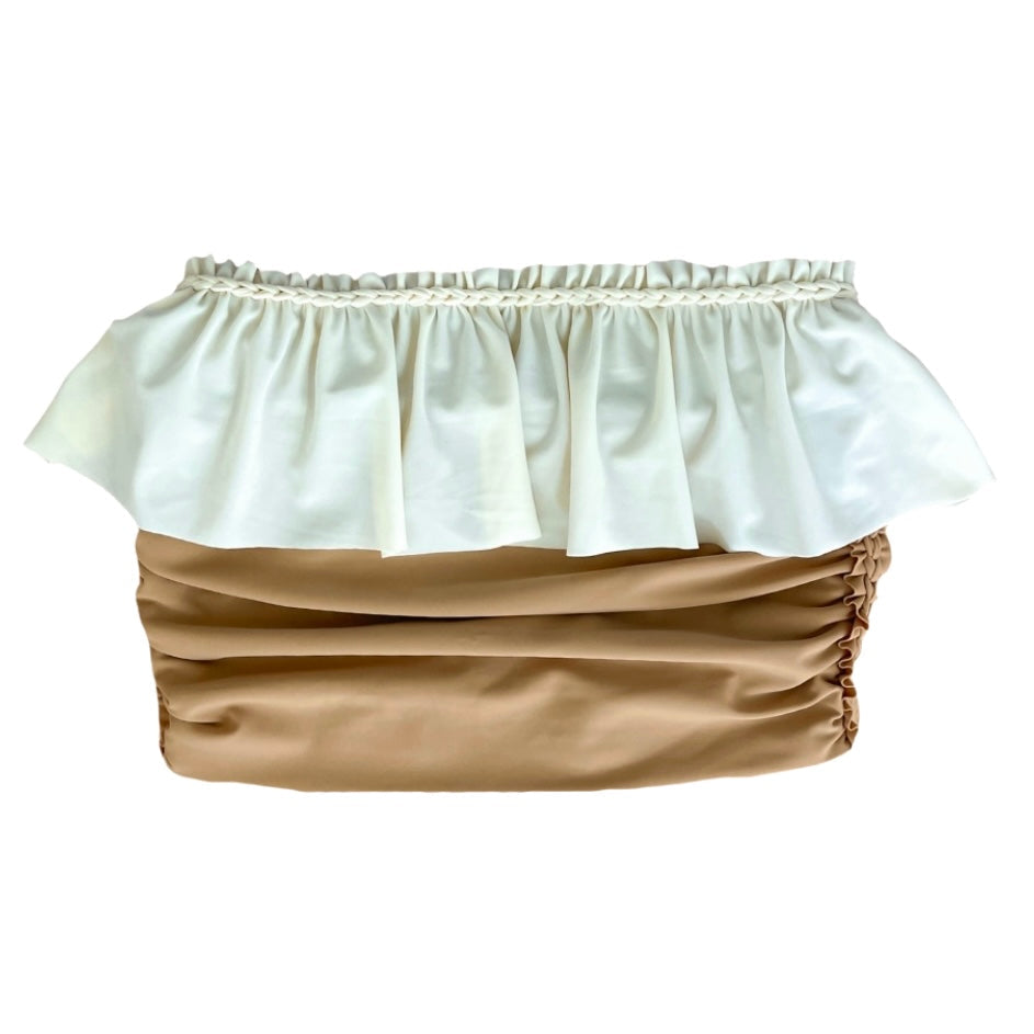 BUTTERFLY RUFFLE TUBE TOP • two tone