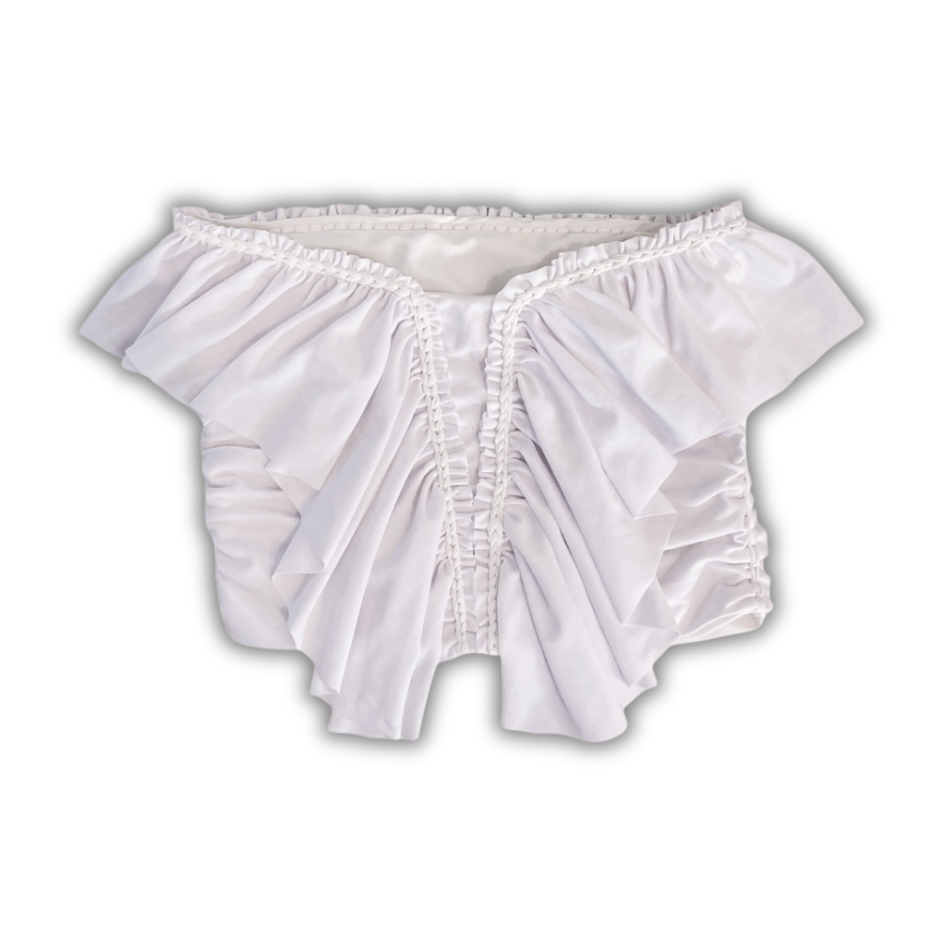 BUTTERFLY RUFFLE TUBE TOP • black or white