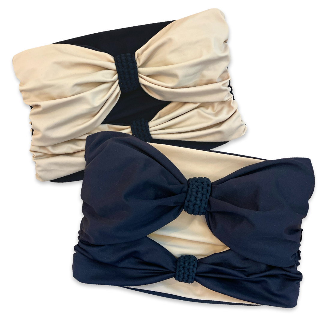 REVERSIBLE CROCHETED 2 BOW TUBE TOP • custom colors