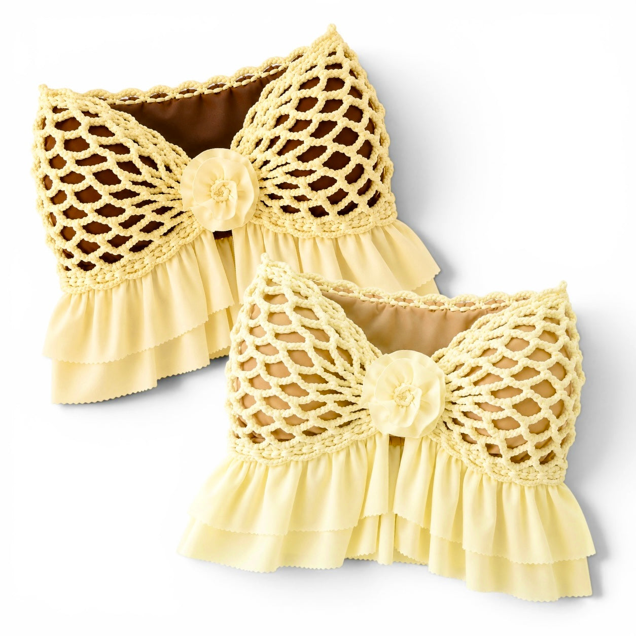 Crochet Ruffle Rosette Top