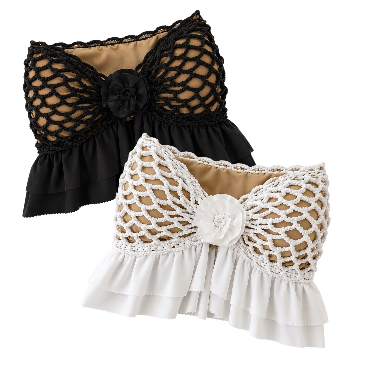 Crochet Ruffle Rose Top