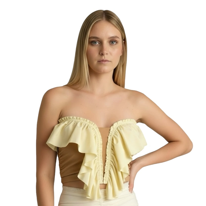 蝴蝶荷叶边抹胸上衣 • 可定制颜色