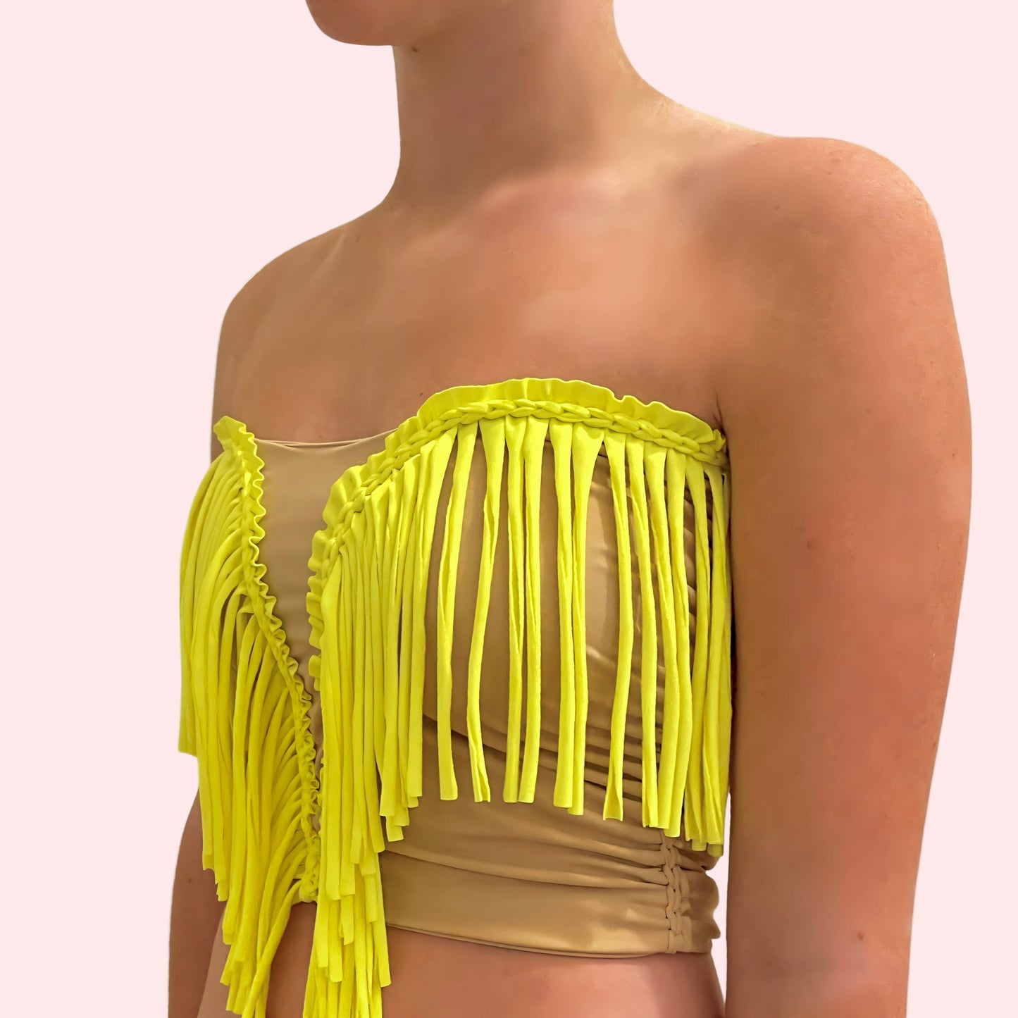 REVERSIBLE CROCHETED SWEETHEART FRINGE TOP • custom colors