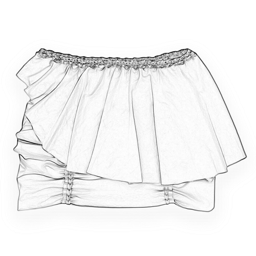 REVERSIBLE MINI PEPLUM SKIRT • custom colors