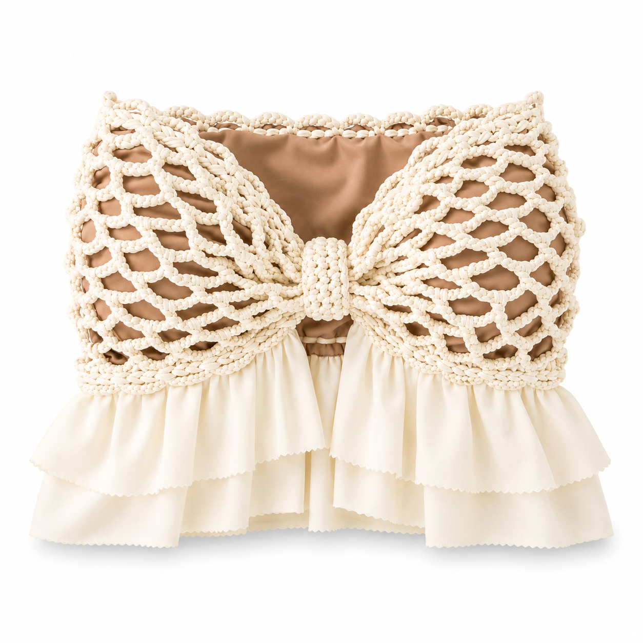 Crochet Ruffle Bow Top