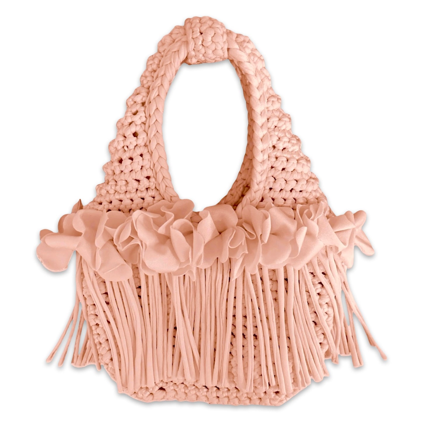 CROCHETED MINI FRINGE FLOWER WRISTLET • custom colors