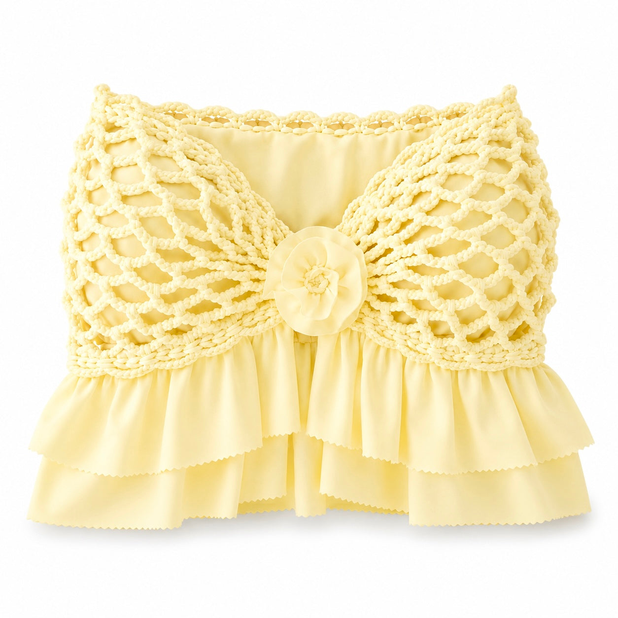 Crochet Ruffle Rosette Top