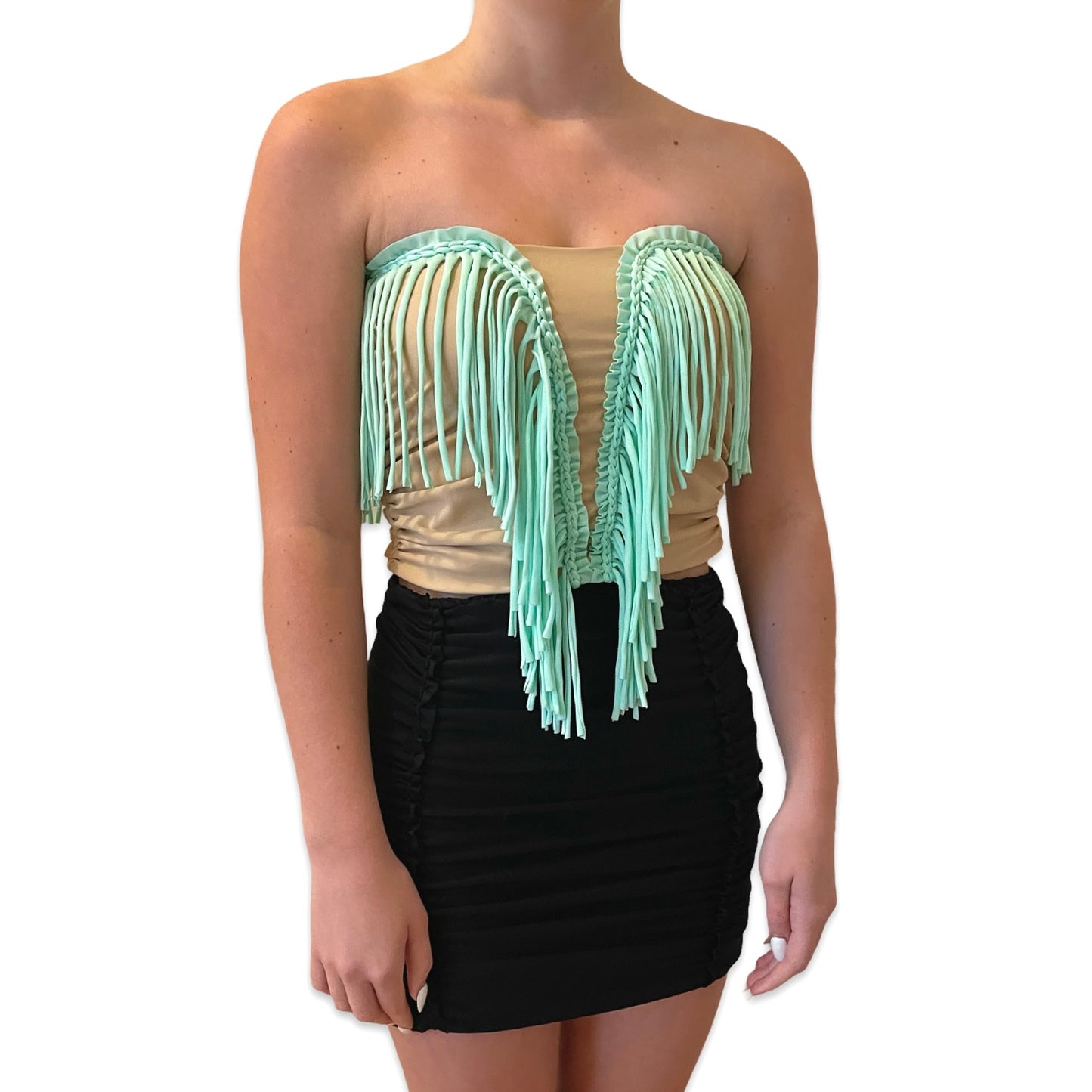 REVERSIBLE CROCHETED SWEETHEART FRINGE TOP • custom colors