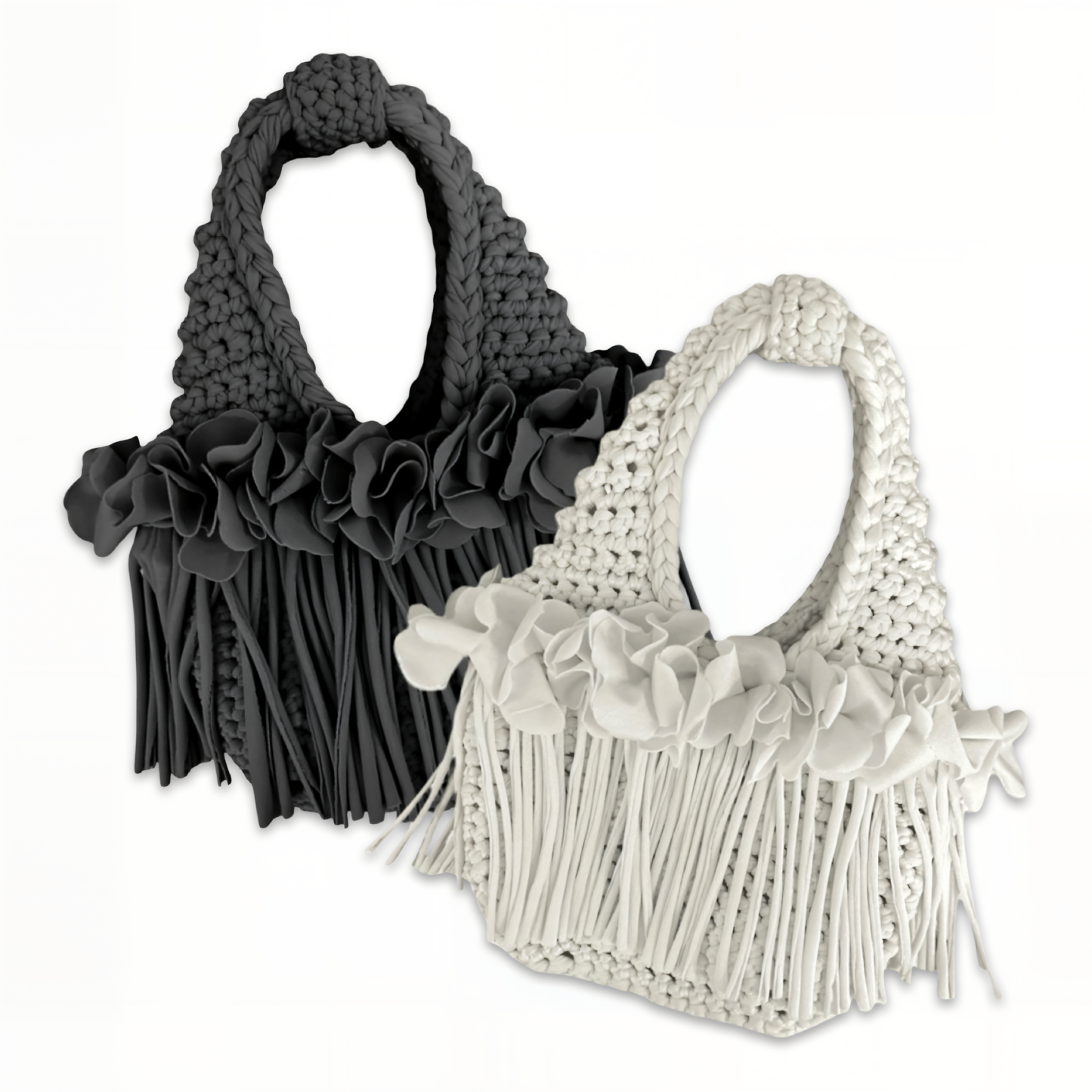 CROCHETED MINI FRINGE FLOWER WRISTLET • custom colors