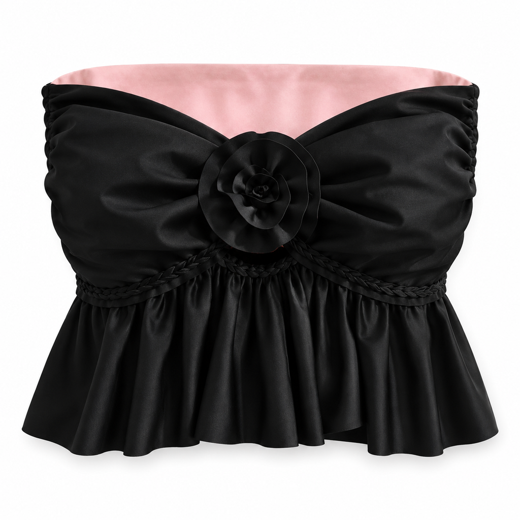 Reversible Ruffle Rose Top