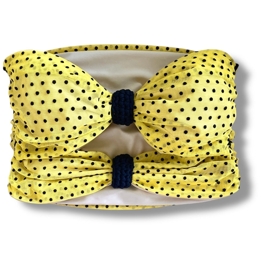 TOP DE TUBO REVERSIBLE DE GANCHILLO CON 2 LAZOS • Lunares amarillos y negros