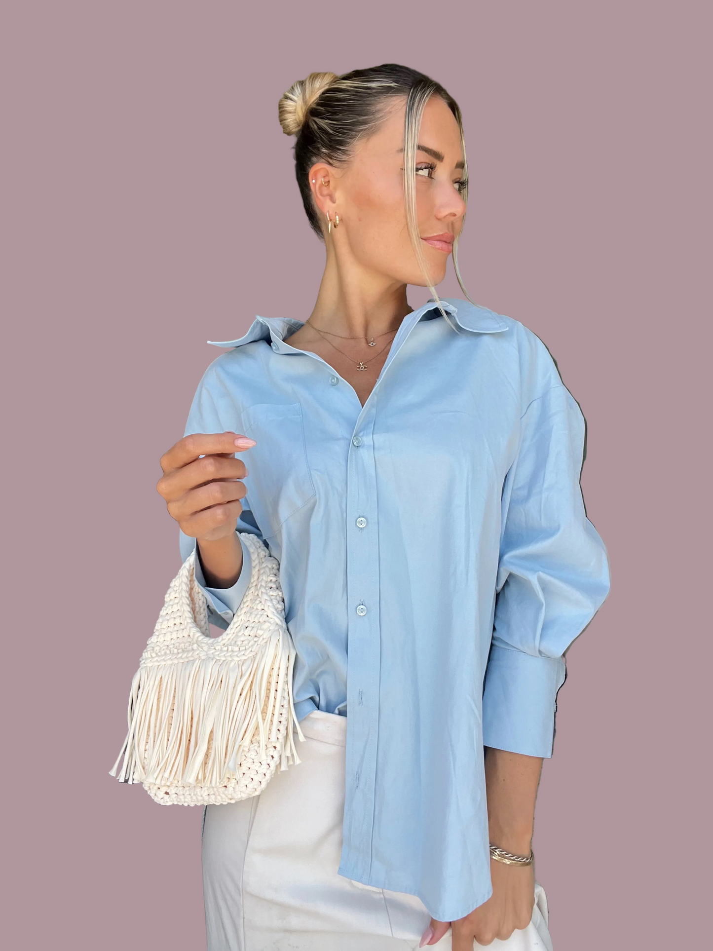 CROCHETED MINI FRINGE WRISTLET • cream