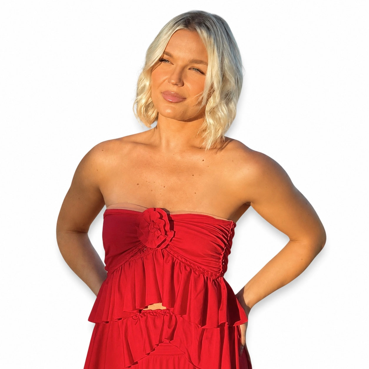 Reversible Ruffle Rose Top