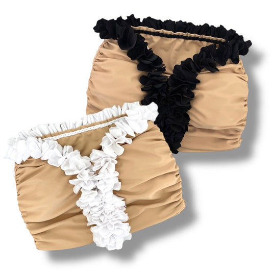 SWEETHEART FLOWER LEI TUBE TOP • black or white