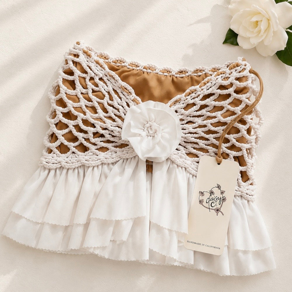 Crochet Ruffle Rosette Top