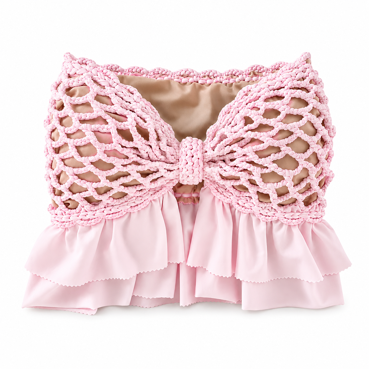 Crochet Ruffle Bow Top