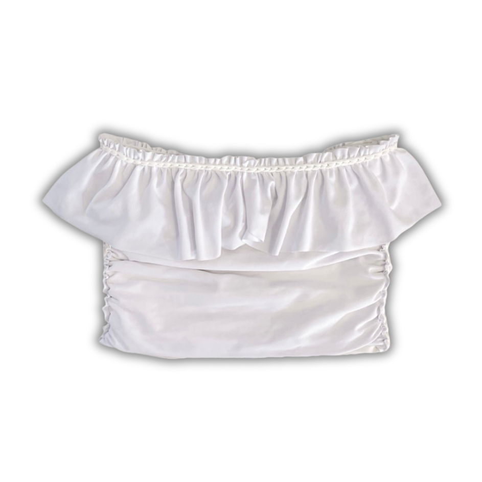 BUTTERFLY RUFFLE TUBE TOP • black or white