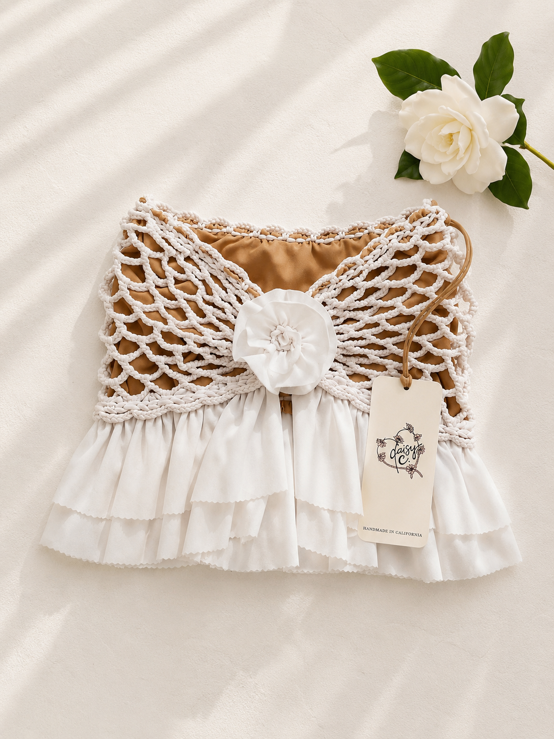 Crochet Ruffle Rosette Top