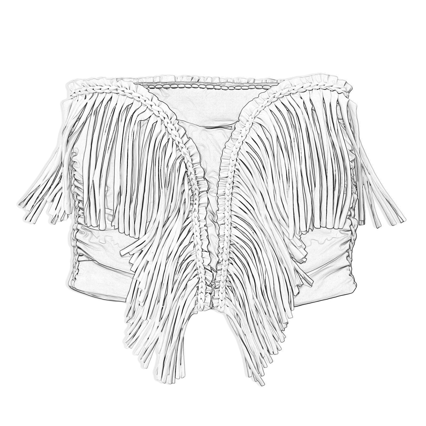 REVERSIBLE CROCHETED SWEETHEART FRINGE TOP • custom colors