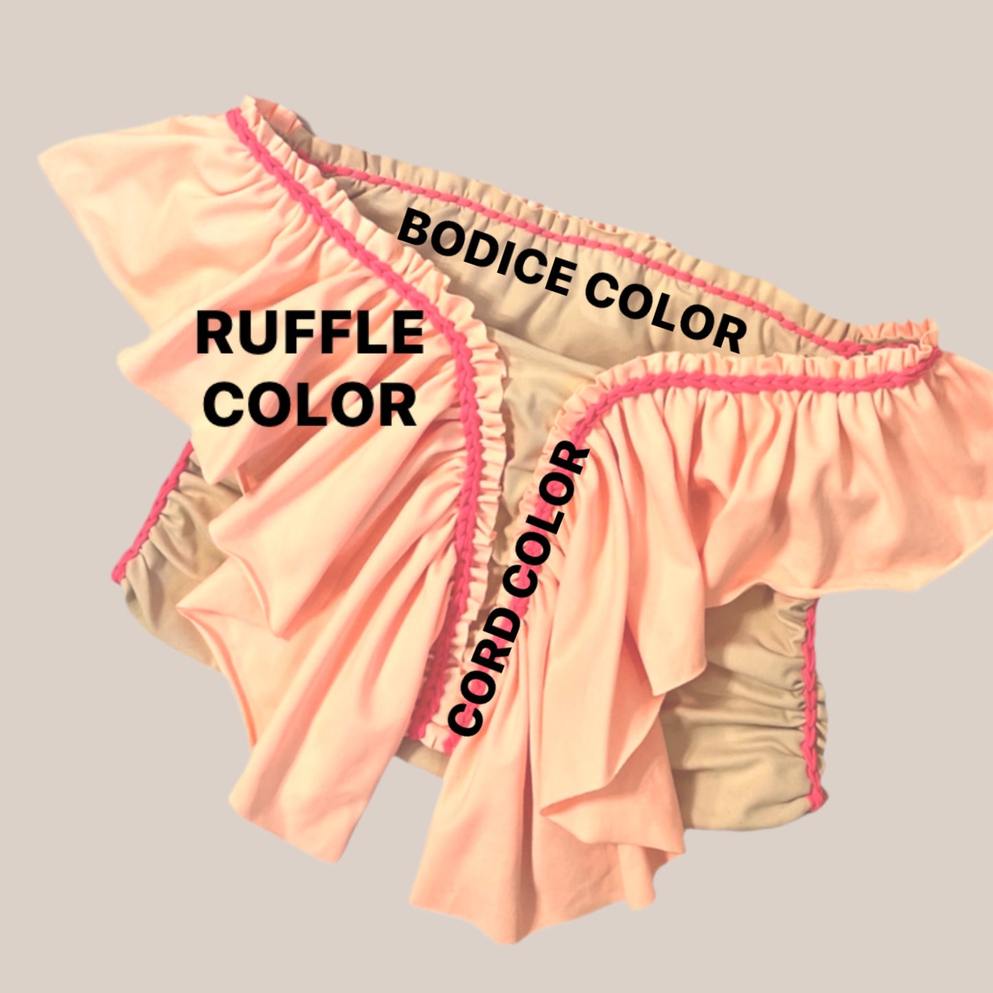 SWEETHEART RUFFLE TUBE TOP • coral and sand