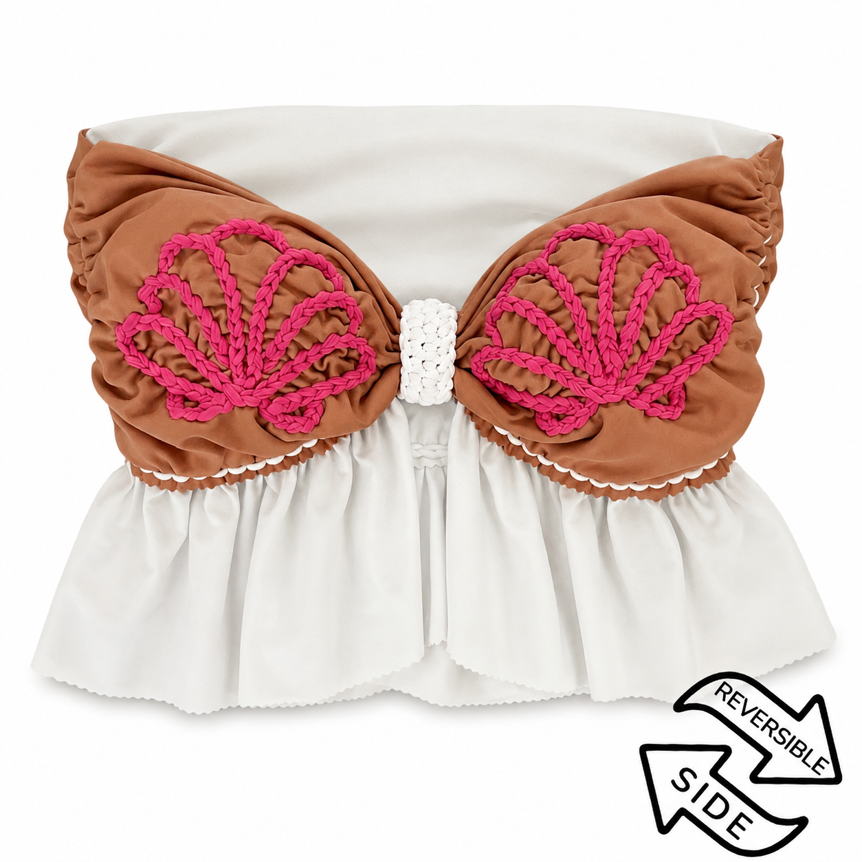 Reversible Split Ruffle Seashell Top – Gardenia