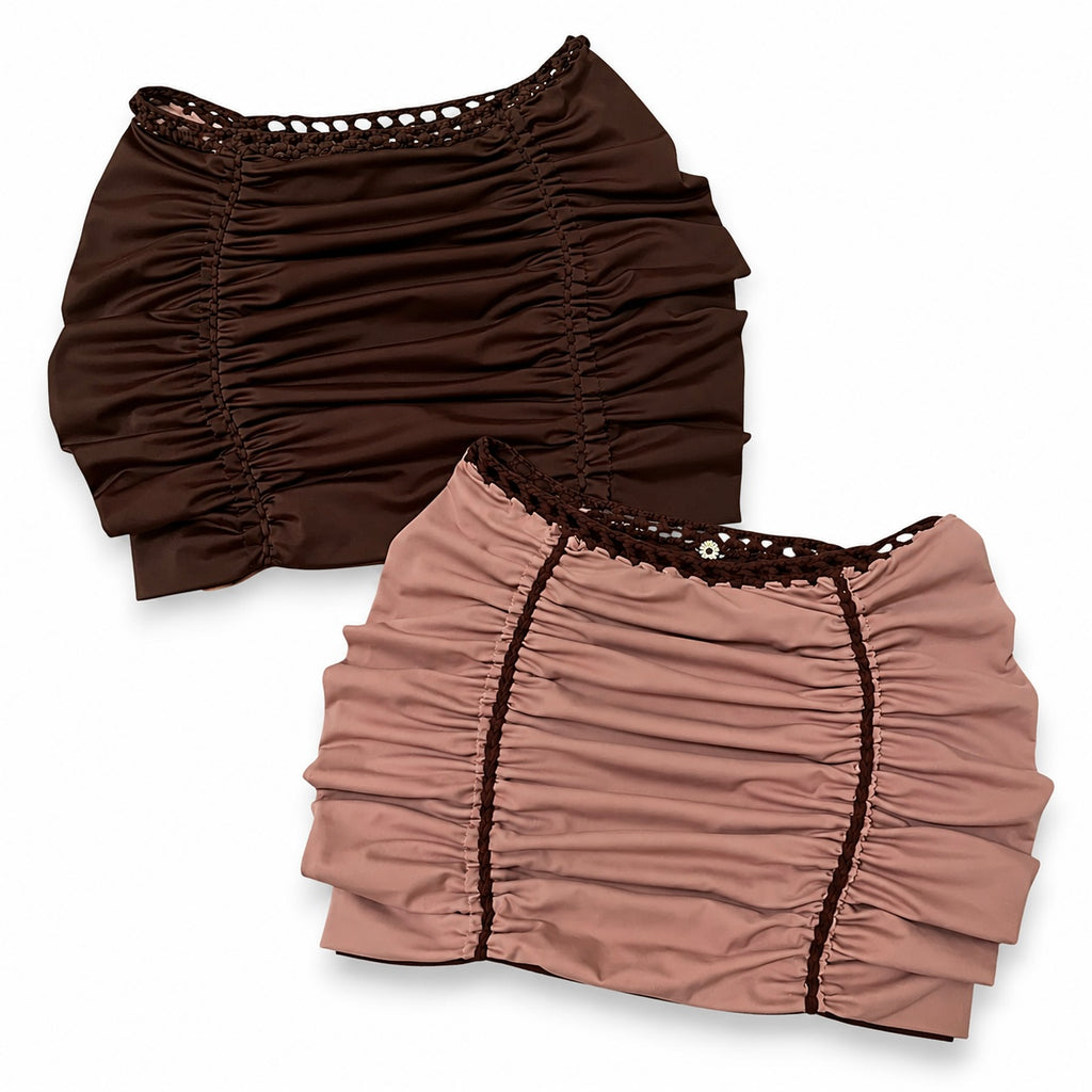 Flower Lei Two Piece Set – Onyx/Coconut