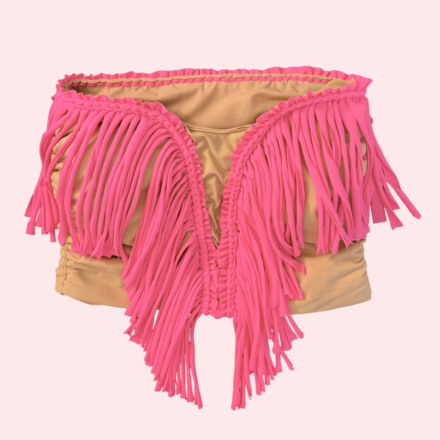 REVERSIBLE CROCHETED SWEETHEART FRINGE TOP • custom colors