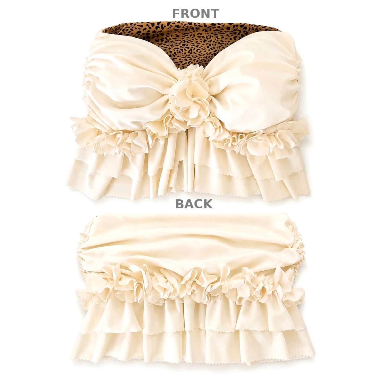 Ruffle Bow Top – Leopard Print