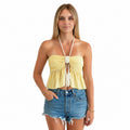 Reversible Split Ruffle Bow Top – Daffodil