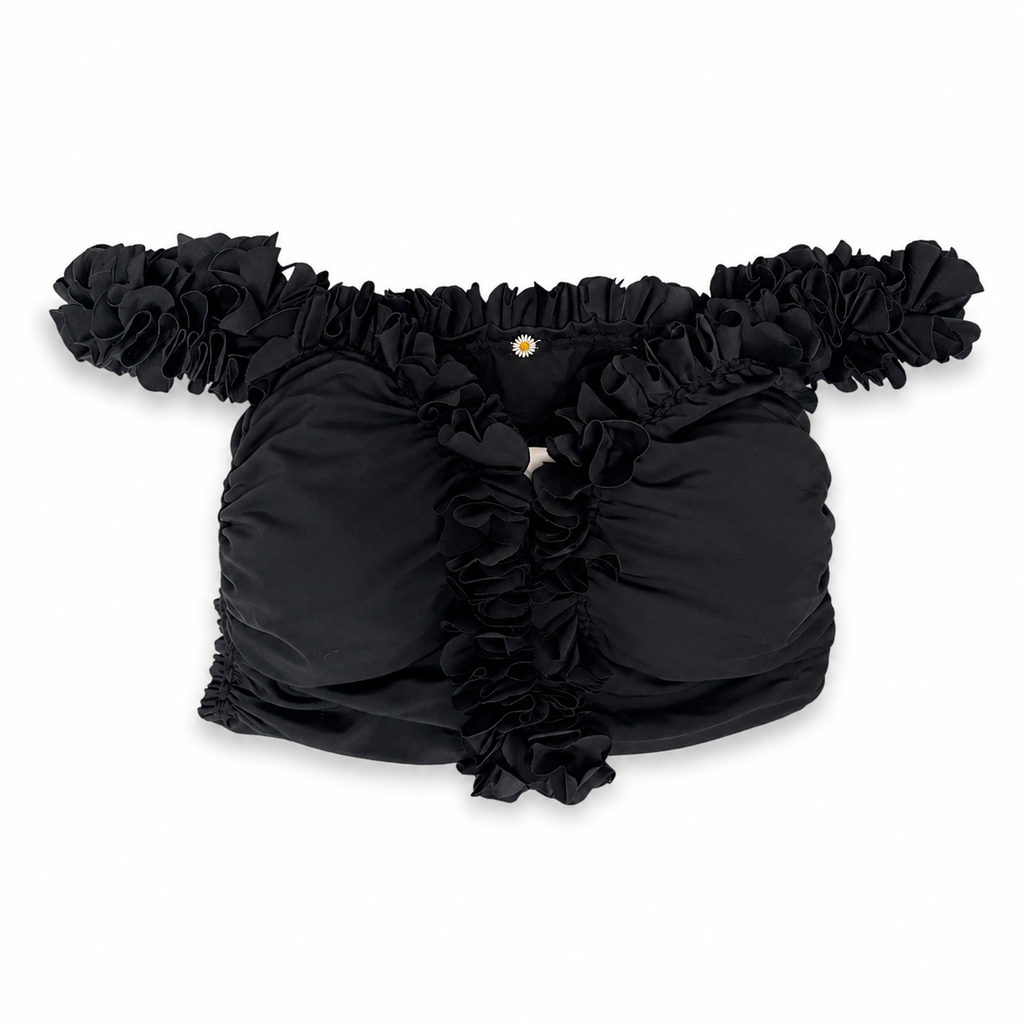 Flower Lei Two Piece Set – Onyx/Coconut