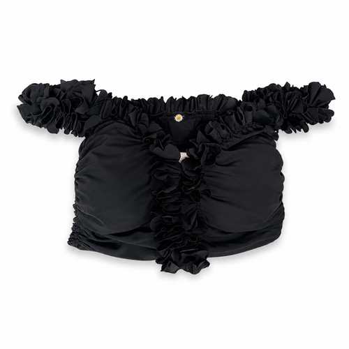 Flower Lei Two Piece Set – Onyx/Coconut Shell