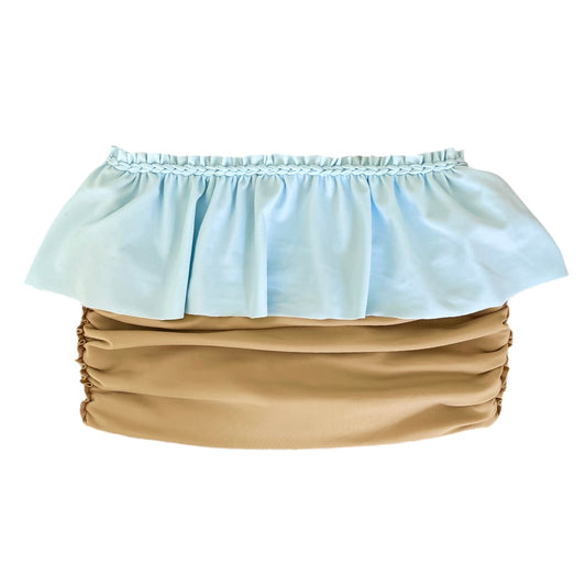 BUTTERFLY RUFFLE TUBE TOP • sky and sand