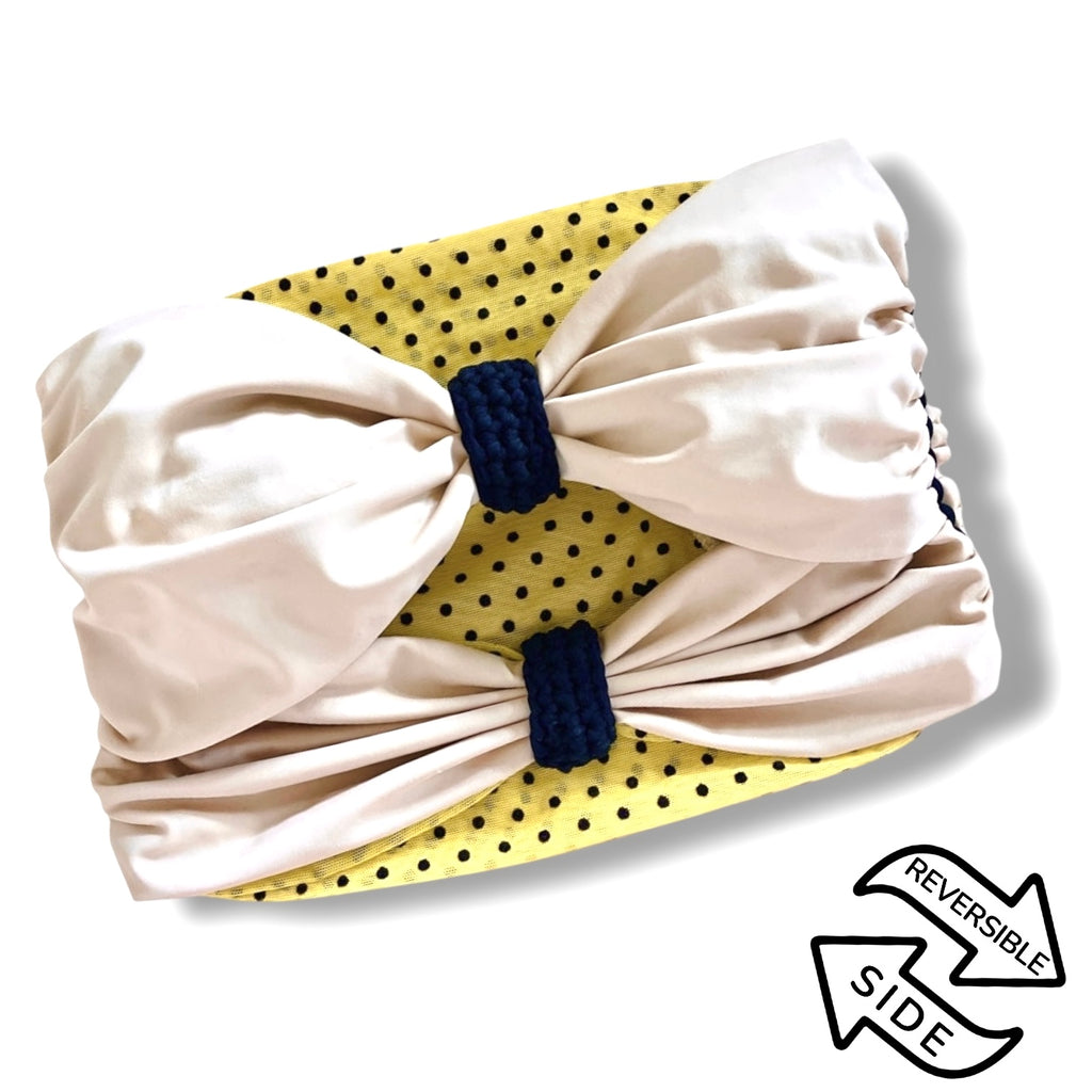 Reversible Bow Bandeau – Buttercup Dot