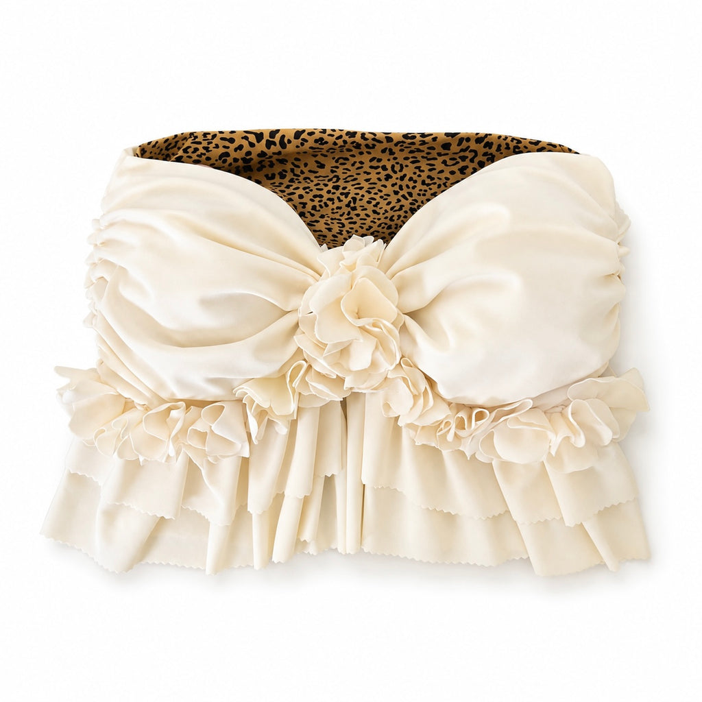 Ruffle Bow Top – Leopard Print
