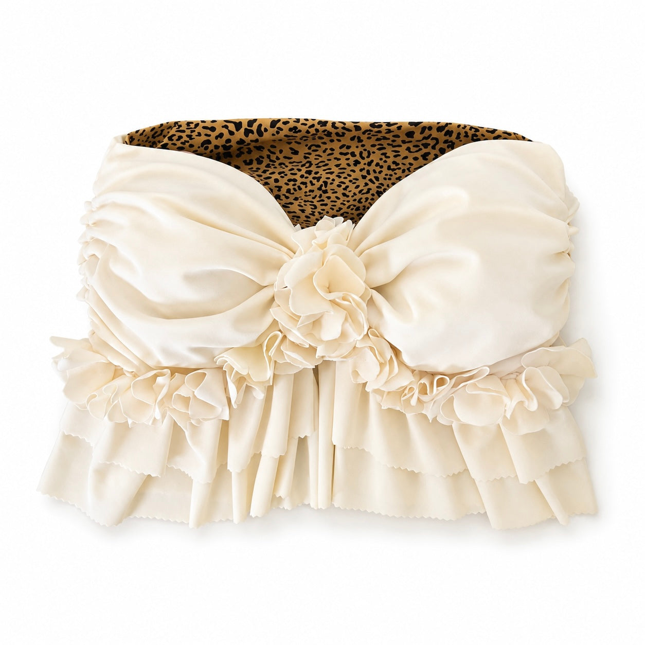 Ruffle Bow Top – Leopard Print