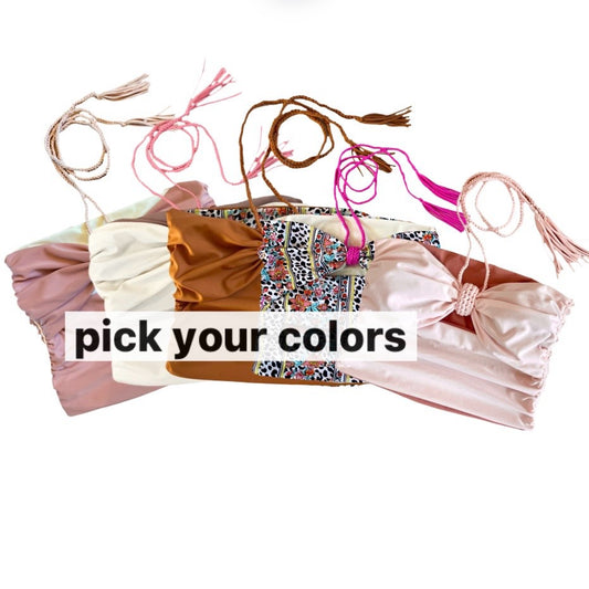 REVERSIBLE CROCHETED BOW TOP • custom colors
