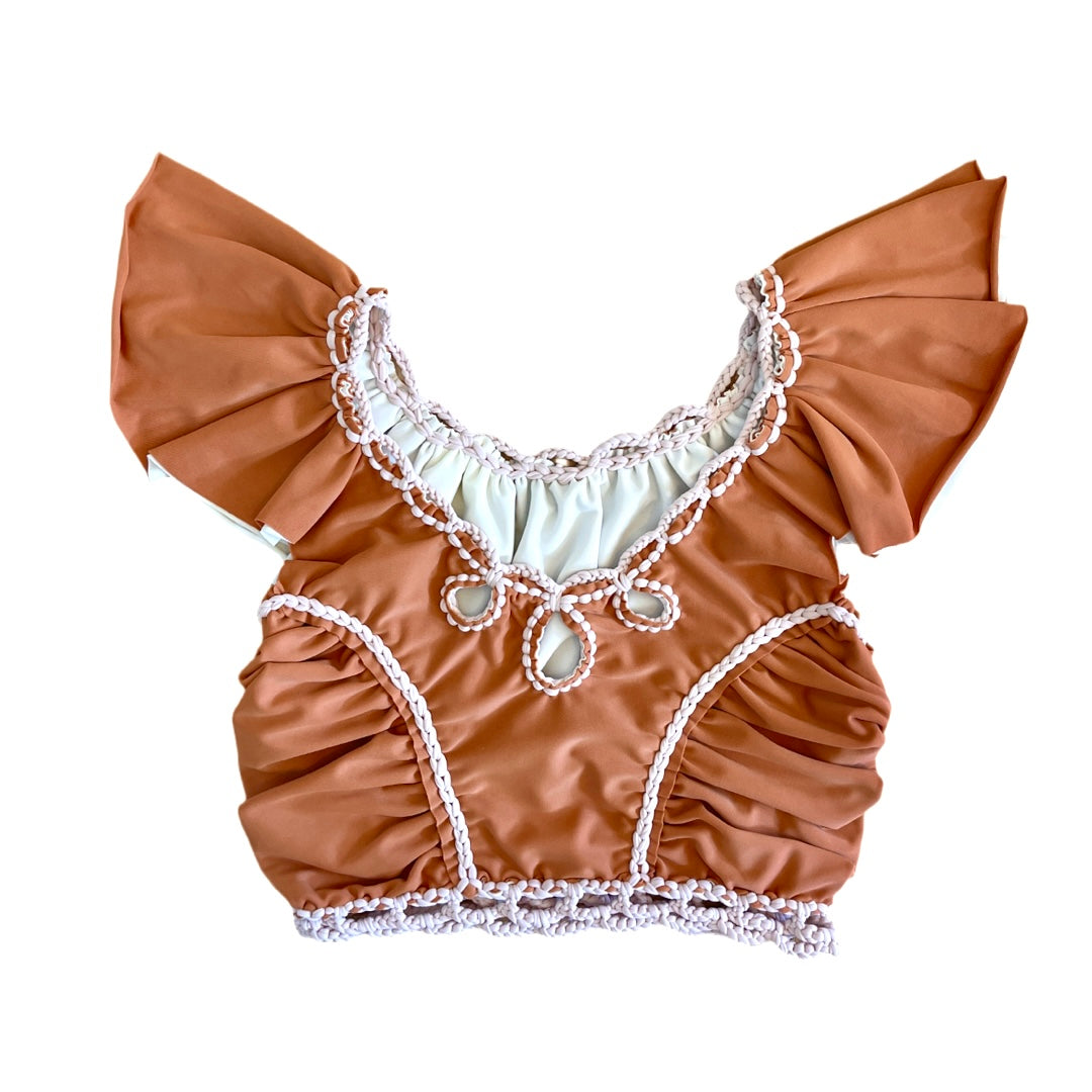 Reversible Flutter Sleeve Two Piece Set – Cinnamon
