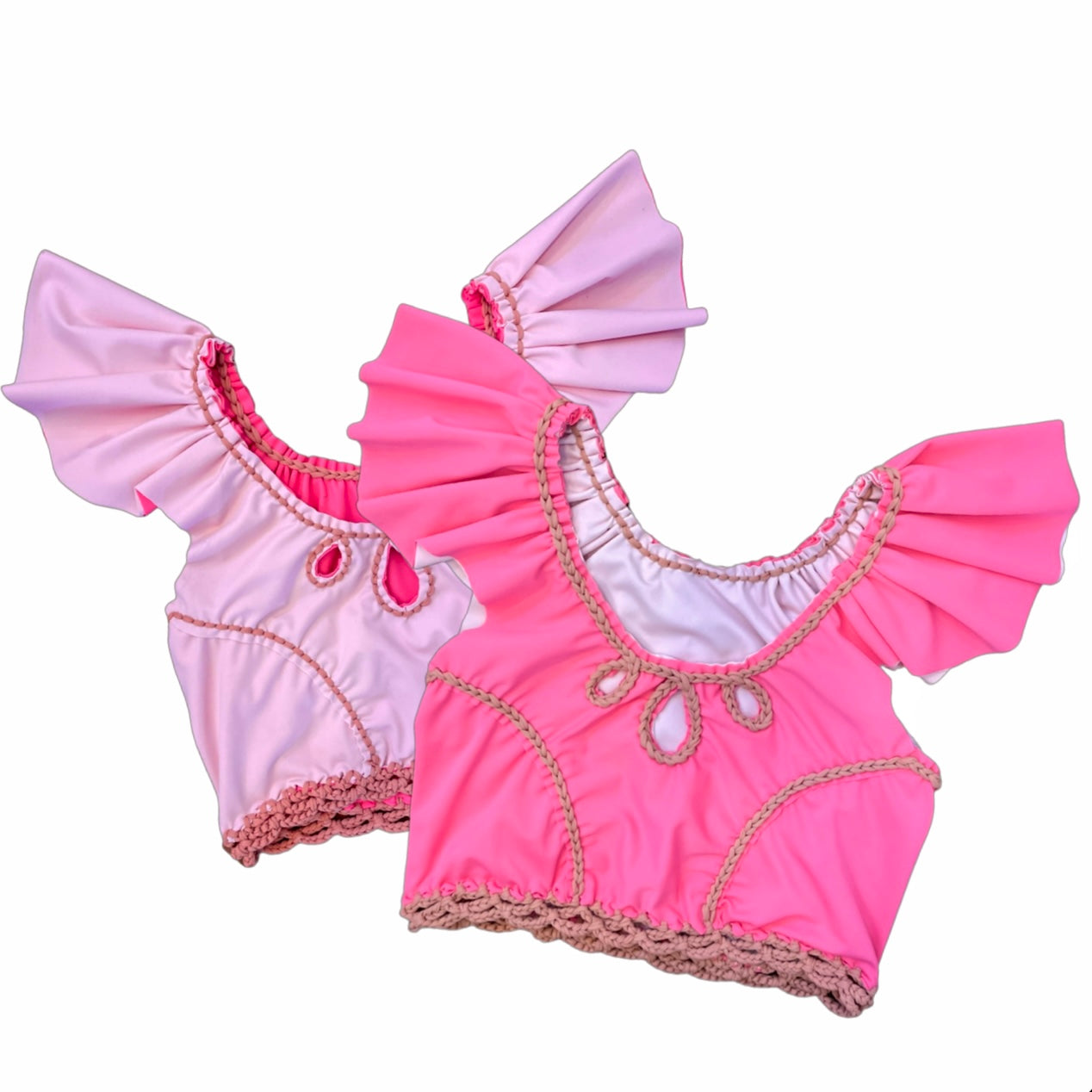 CROCHETED RODEO FLUTTER SLEEVE TOP • custom colors